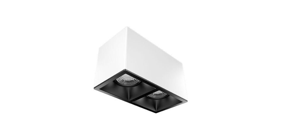 Goya 2x8 Watt 18x9 Kare Kasa Samsung Ledli Spot Armatür GY 1862-8 6500K (Beyaz Işık) - Beyaz - Siyah - Dimsiz