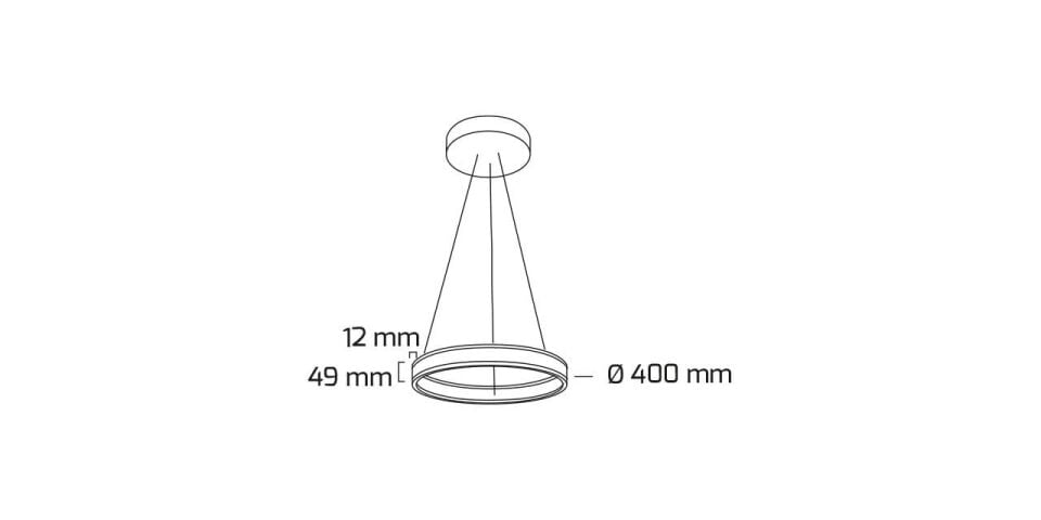 Goya 35 Watt Samsung Ledli Dekoratif Sarkıt Yuvarlak Linear Aydınlatma 40CM GY 8211-40 4000K (Natural Işık) - Siyah - Dimli - Rozanssız