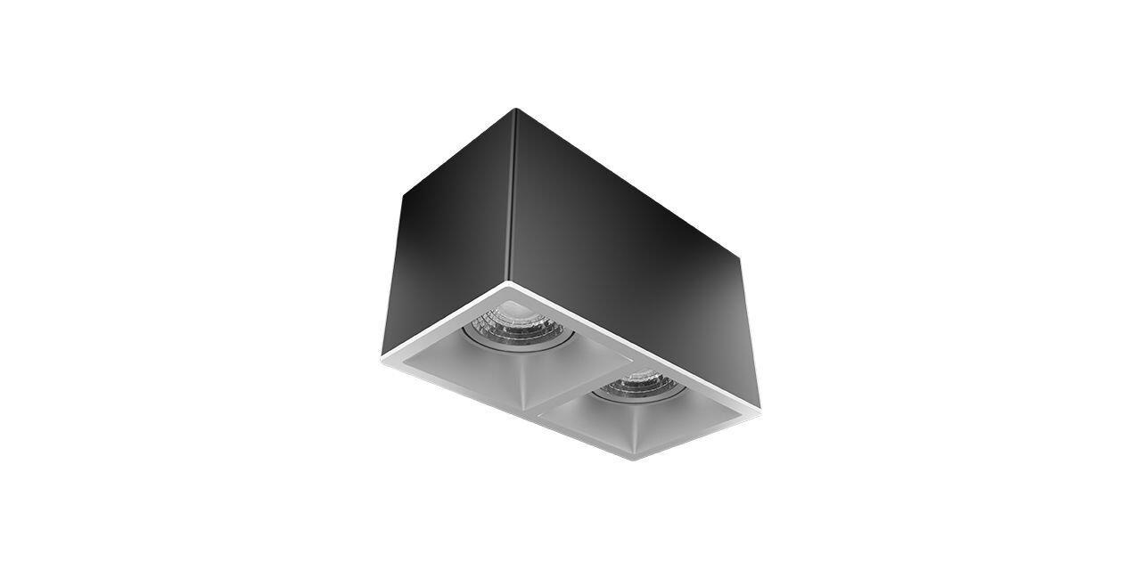 Goya 2x8 Watt 18x9 Kare Kasa Samsung Ledli Spot Armatür GY 1862-8 6500K (Beyaz Işık) - Siyah - Beyaz - Dimsiz