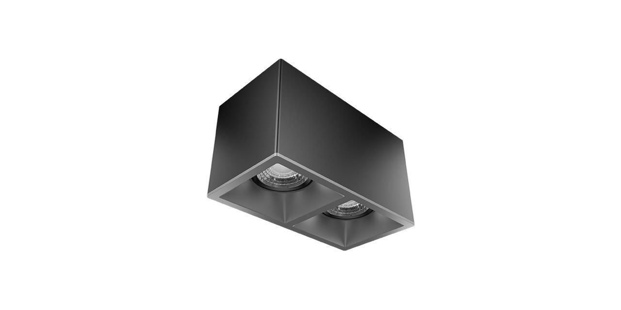 Goya 2x8 Watt 18x9 Kare Kasa Samsung Ledli Spot Armatür GY 1862-8 6500K (Beyaz Işık) - Siyah - Titanyum - Dimsiz