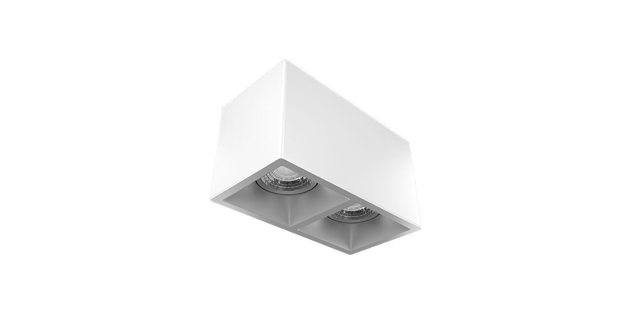 Goya 2x8 Watt 18x9 Kare Kasa Samsung Ledli Spot Armatür GY 1862-8 3000  K (Gün Işığı) - Beyaz - Beyaz - Dimli