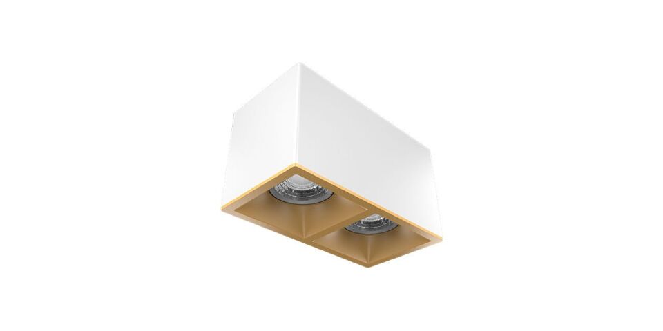 Goya 2x8 Watt 18x9 Kare Kasa Samsung Ledli Spot Armatür GY 1862-8 3000  K (Gün Işığı) - Beyaz - Gold - Dimli
