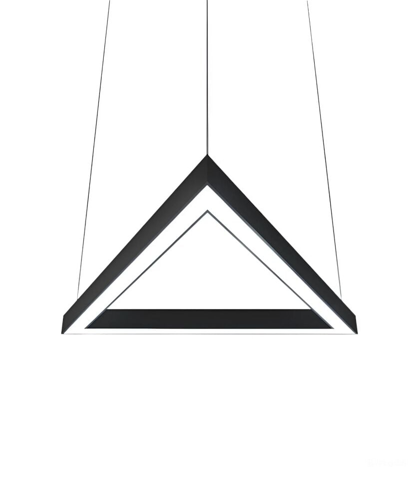 Üçgen Linear Aydınlatma Modern Led Avize Lineer Armatür 120x120x120CM - 4000K (Natural Işık) - Askılı - Antrasit
