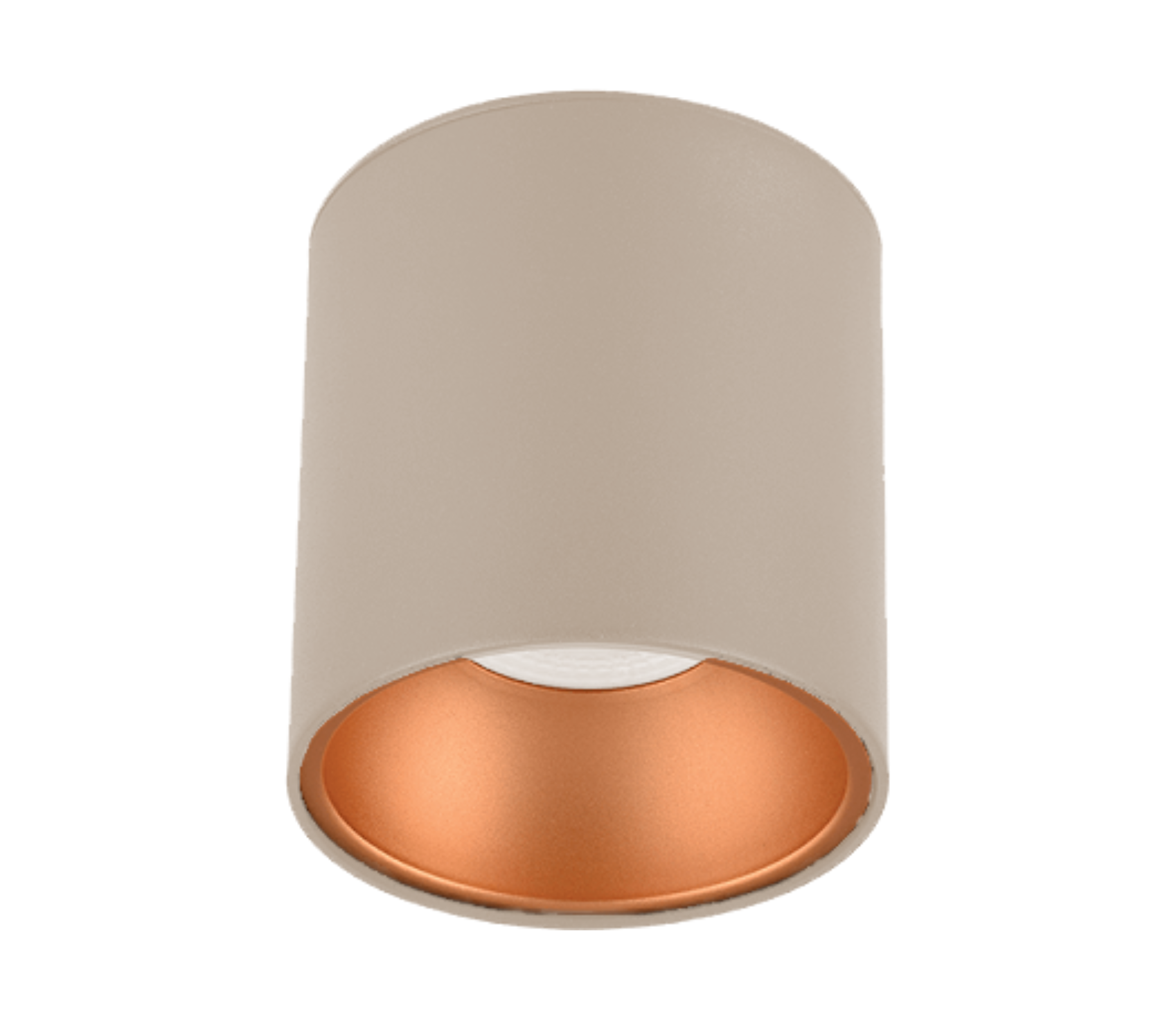Sıva Üstü Silindir Led Spot Armatür 10x10 Cm Bej - Bakır Ampulsuz