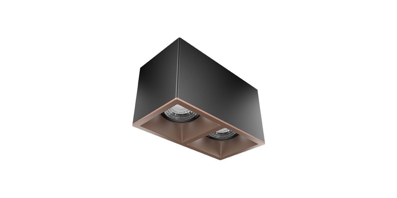 Goya 2x8 Watt 18x9 Kare Kasa Samsung Ledli Spot Armatür GY 1862-8 3000  K (Gün Işığı) - Siyah - Rose - Dimsiz