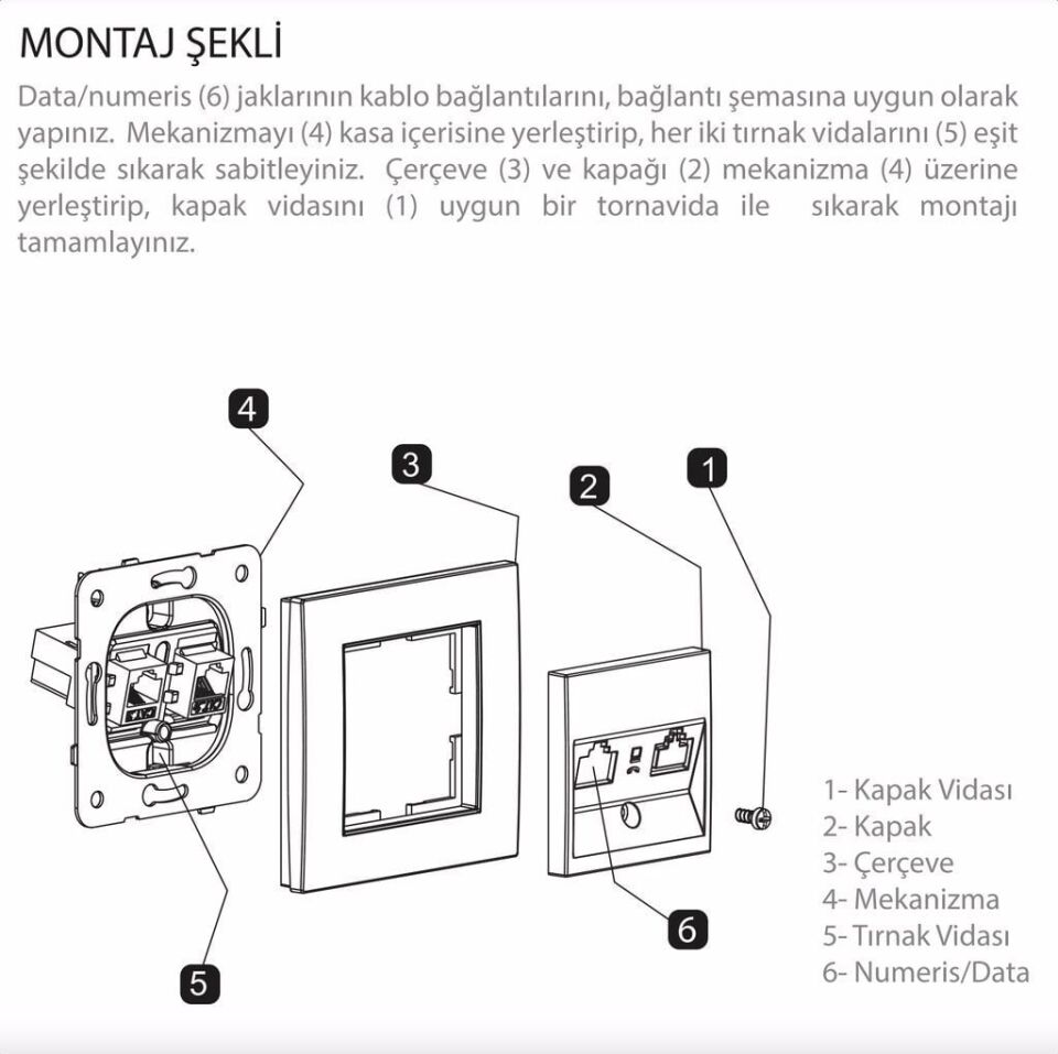 Viko Artline Novella Nümeris Telefon Prizi (CAT3) Mekanizma + Kapak 92600013 Ceviz