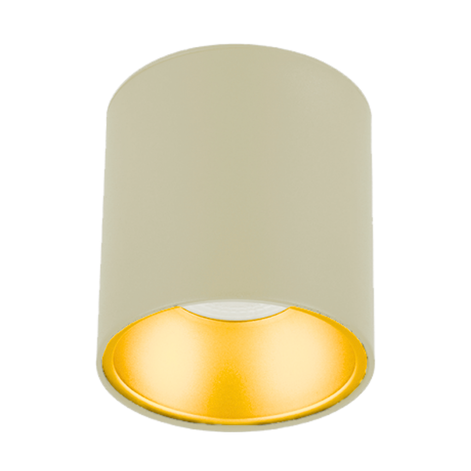 Sıva Üstü Silindir Led Spot Armatür 10x10 Cm Bej - Altın 3200K (Gün Işığı)