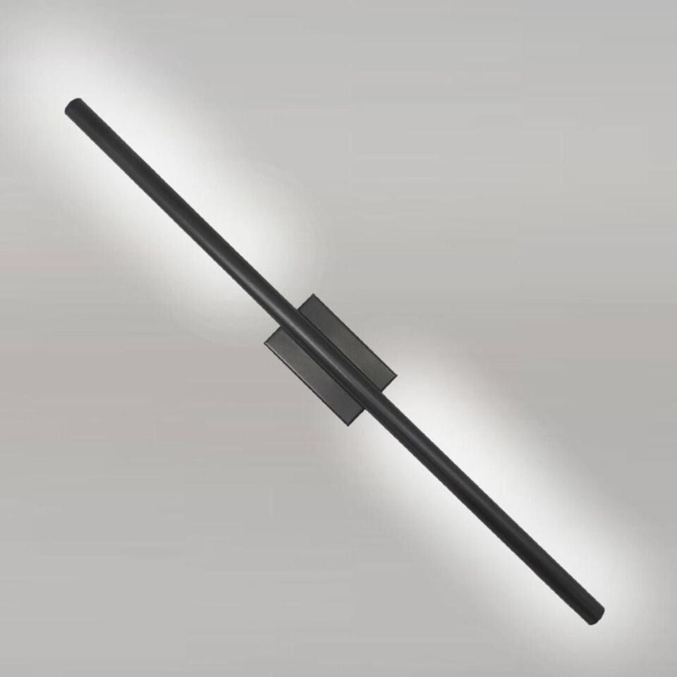 Siyah Kasa Düz Dekoratif Çift Yönlü Duvar Aplik 60CM