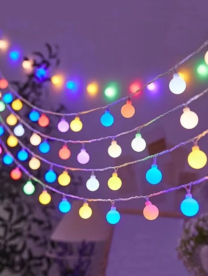 Animasyonlu Rgb Top Soft Yılbaşı Ağacı Süsü 3 Metre 28 Yıldız SNC-210-1