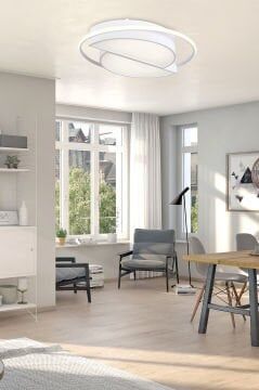 Vesta Modern Dekoratif Yuvarlak Plafonyer Led Avize Aydınlatma Beyaz Kasa 3 Renk Modlu KOZ8060