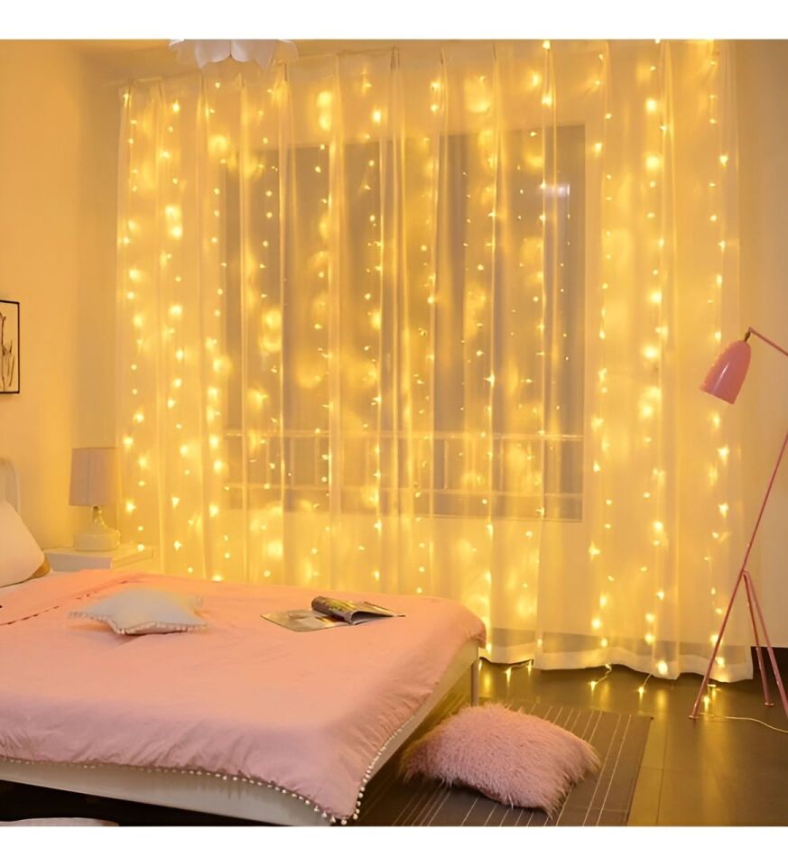 Pilli Animasyonlu Işıklı Perde Yılbaşı Süsü 2x2 Metre 200 Ledli SNC-312-1