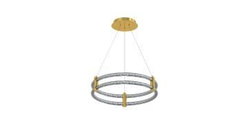 Goya 110 Watt Samsung Ledli Dekoratif Sarkıt Yuvarlak Gold Kasa Linear Aydınlatma 60CM GY 8214-6060