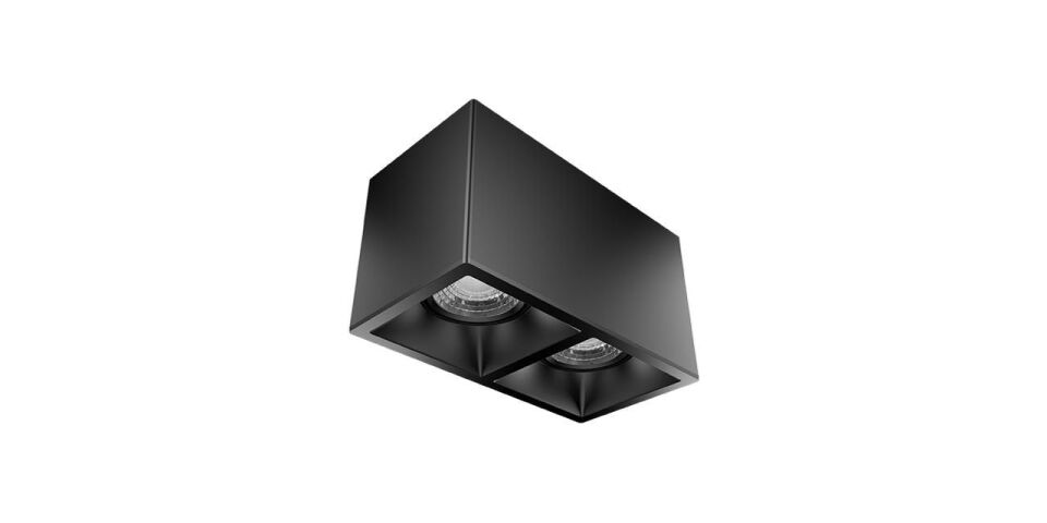 Goya 2x8 Watt 18x9 Kare Kasa Samsung Ledli Spot Armatür GY 1862-8 2700K (Sarı Işık) - Siyah - Siyah - Dimli