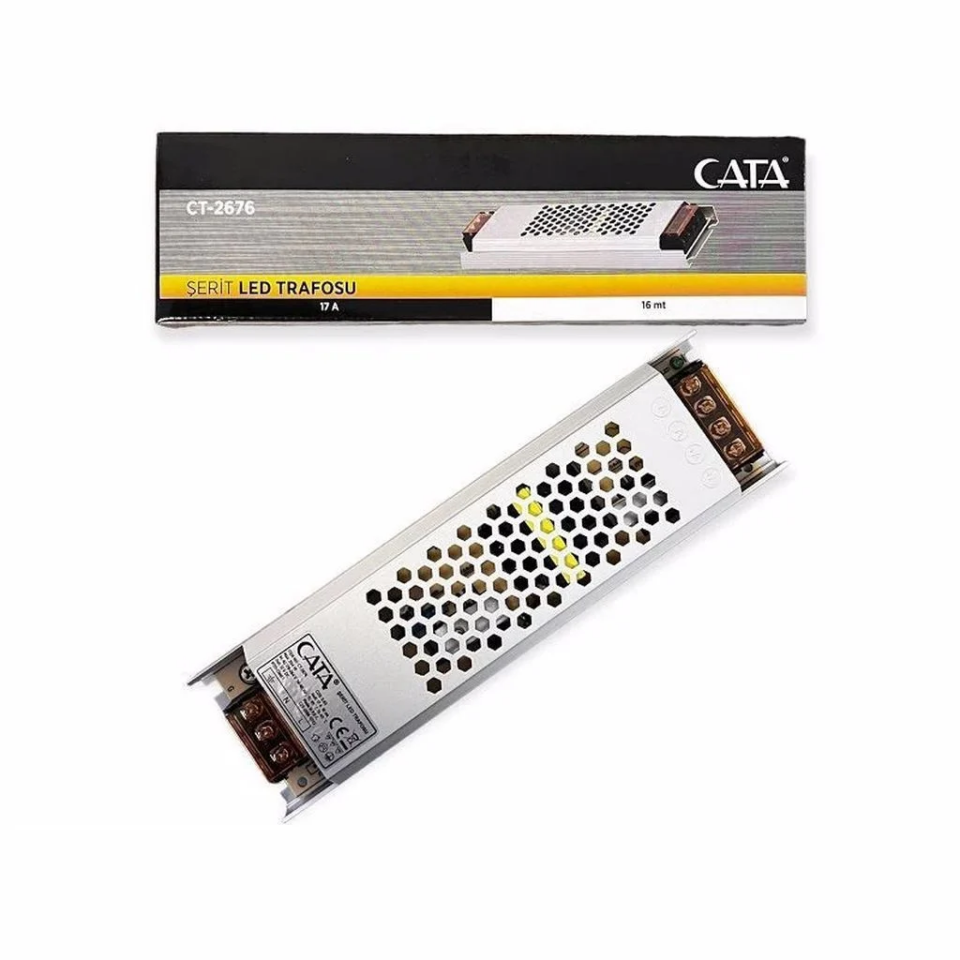 Cata 17 Amper İç Mekan Fansız Slim Şerit Led Trafo Klemensli CT-2679