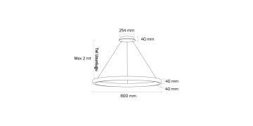 Goya 160 Watt Samsung Ledli Dekoratif Sarkıt Yuvarlak Kristal Linear Aydınlatma 80CM GY 8261-80