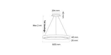 Goya 60 Watt Samsung Ledli Dekoratif Sarkıt Yuvarlak Kristal Linear Aydınlatma 60CM GY 8260-60