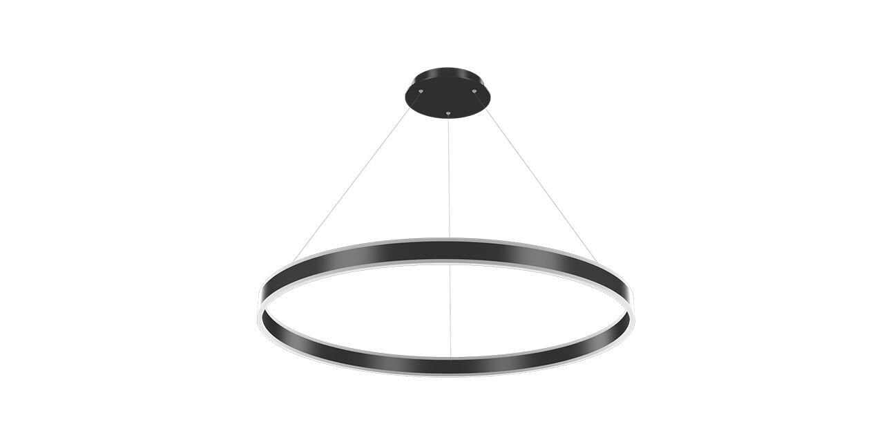 Goya 70 Watt Samsung Ledli Dekoratif Sarkıt Yuvarlak Linear Aydınlatma 80CM GY 8211-80 6500K (Beyaz Işık) - Siyah - Dimsiz - Rozanslı
