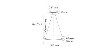 Goya 40 Watt Samsung Ledli Dekoratif Sarkıt Yuvarlak Kristal Linear Aydınlatma 40CM GY 8260-40