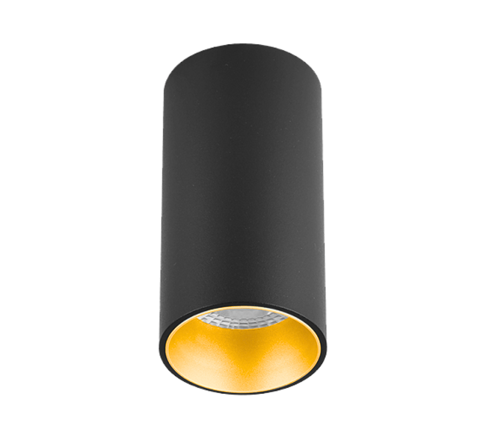 Sıva Üstü Silindir Led Spot Armatür 6x10 Cm Siyah - Altın 4000K (Natural Işık)