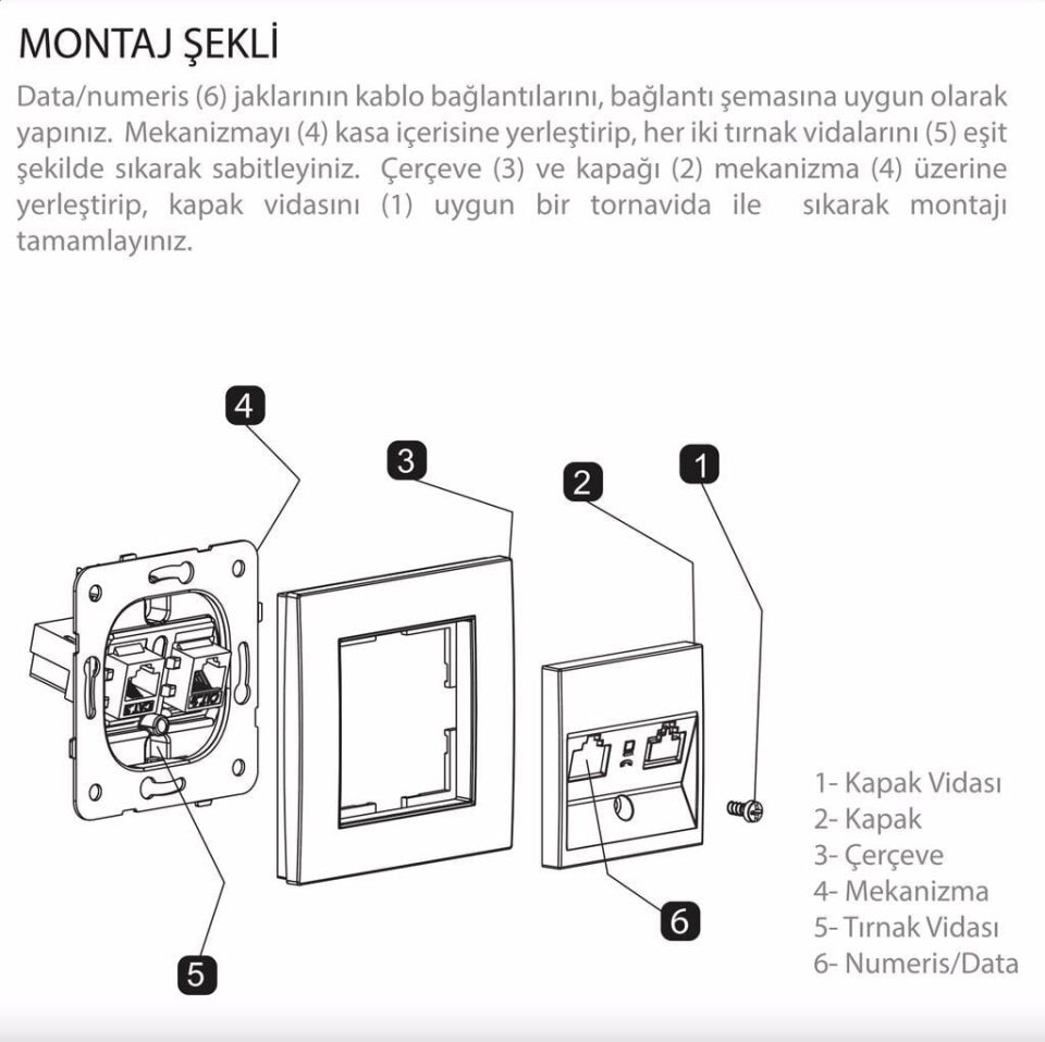 Viko Artline Novella Tekli Data Prizi (RJ45 CAT5E) (Mekanizma + Kapak 92600032 Antrasit