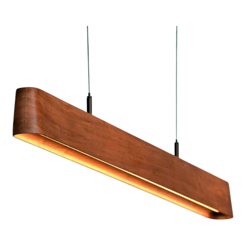 Samsung Led Tridonic Trafolu Oval Sıva Üstü Ahşap Linear Armatür 5x7 Cm Kasa Linear Aydınlatma 80CM - 4000K (Natural Işık) - Kayın - Askılı