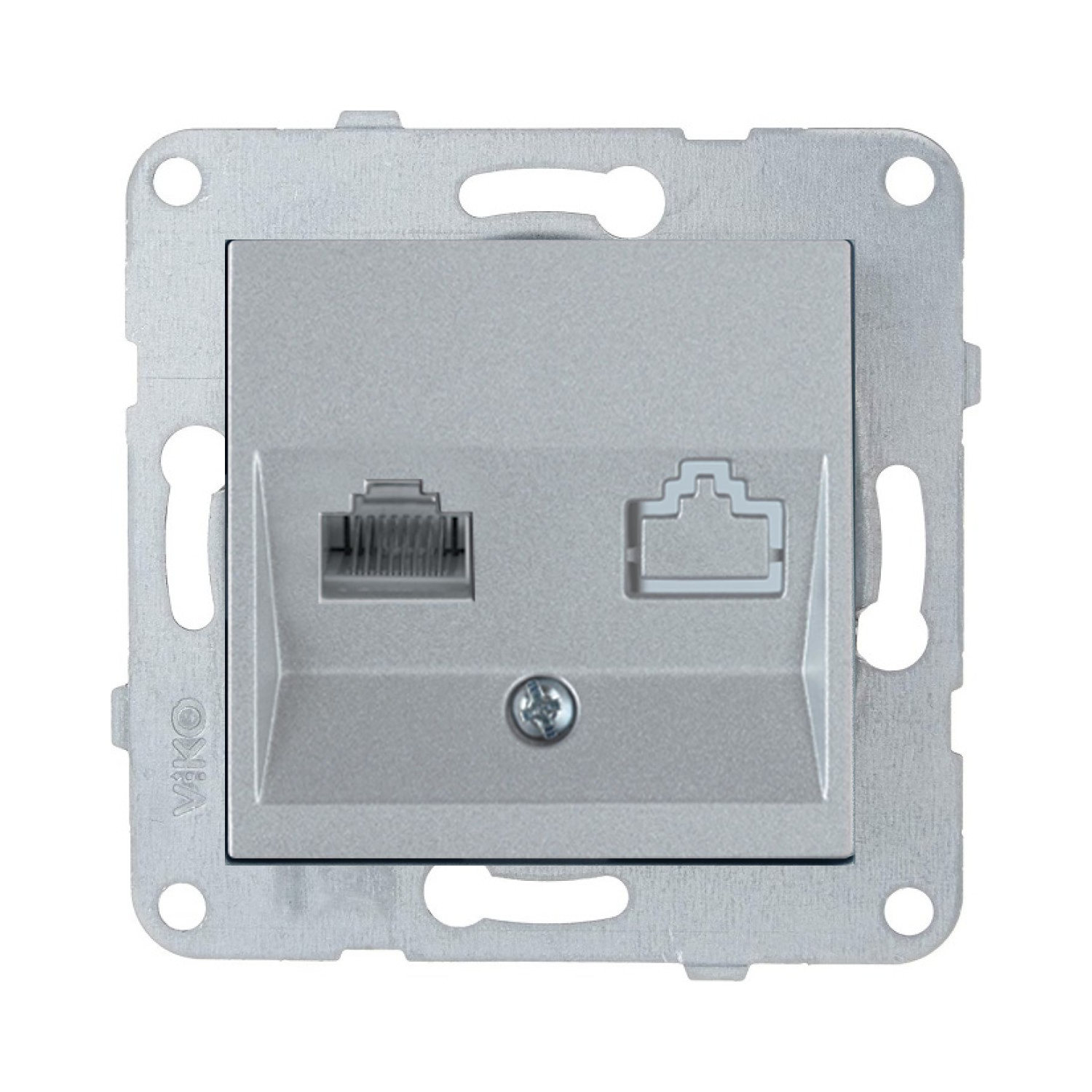 Viko Artline Novella Tekli Data Prizi (RJ45 CAT6) Mekanizma + Kapak 92600102 Gümüş