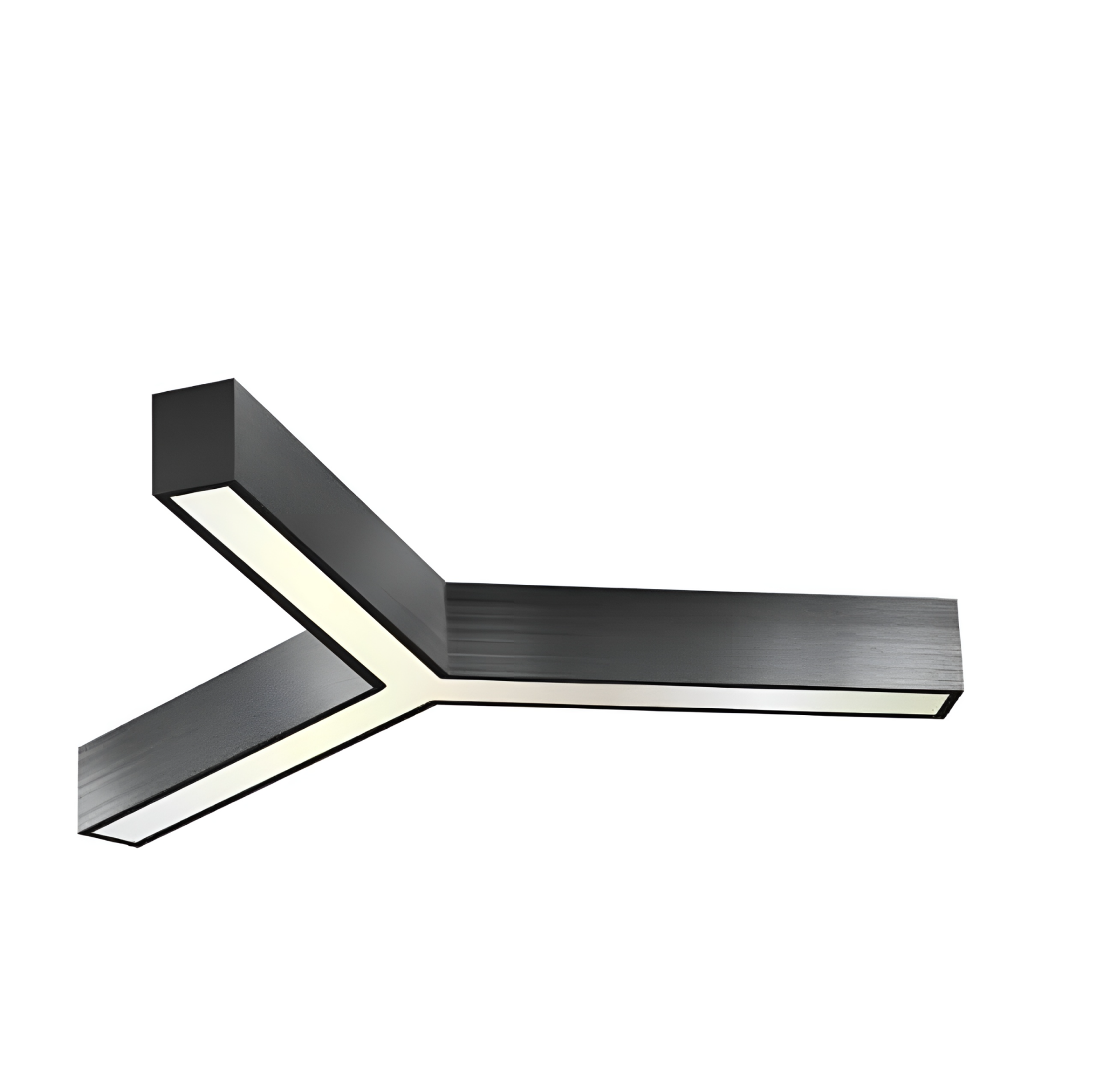 Y Linear Aydınlatma Modern Led Avize Lineer Armatür 120x120CM - 2700K (Sarı Işık) - Askılı - Siyah