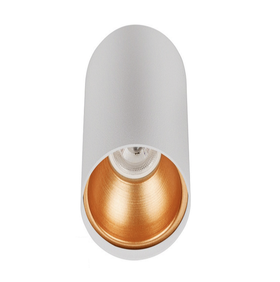 Sıva Üstü Silindir Led Spot Armatür 6x10 Cm Beyaz - Bakır Ampulsuz