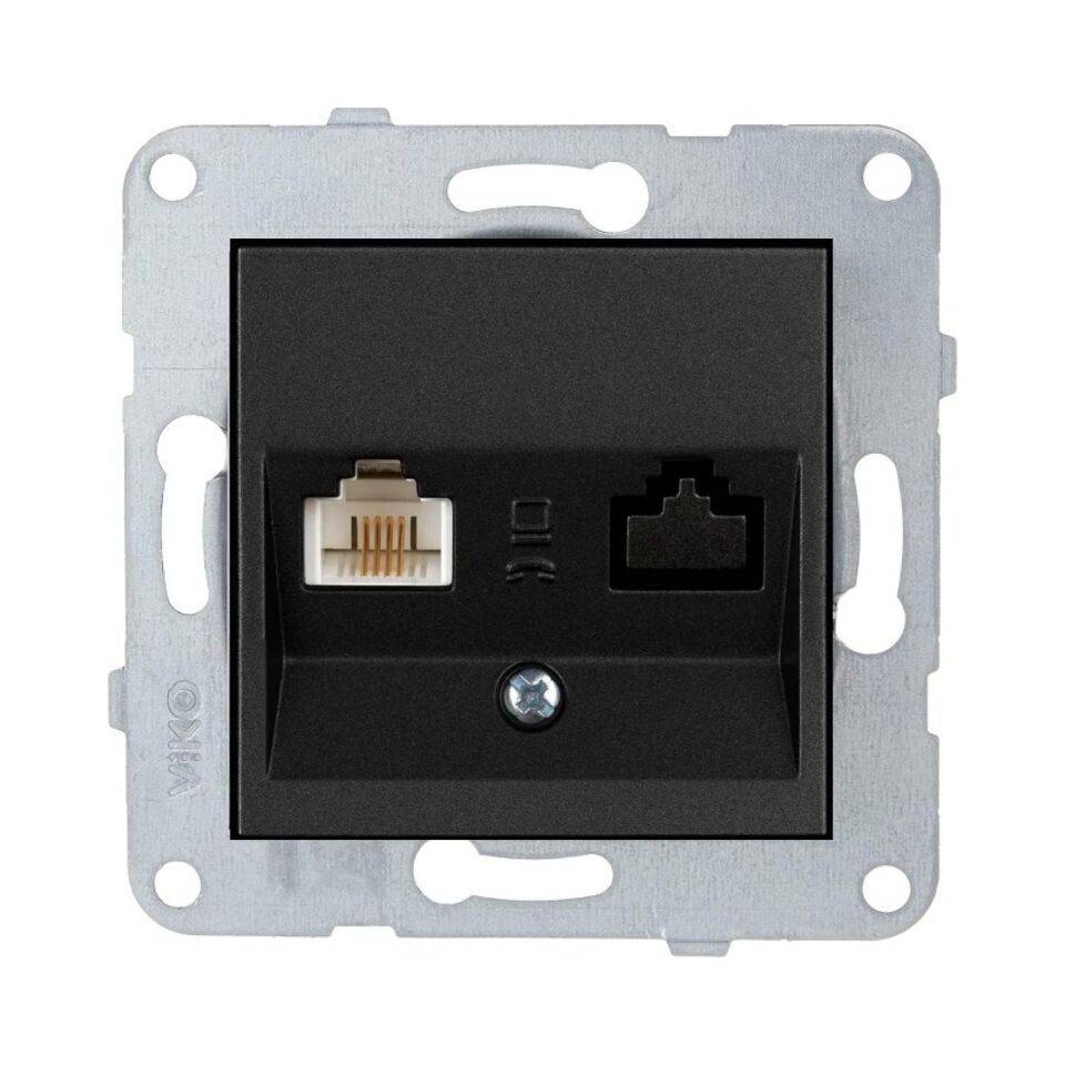 Viko Artline Novella Tekli Data Prizi (RJ45 CAT6) Mekanizma + Kapak 92600102 Siyah