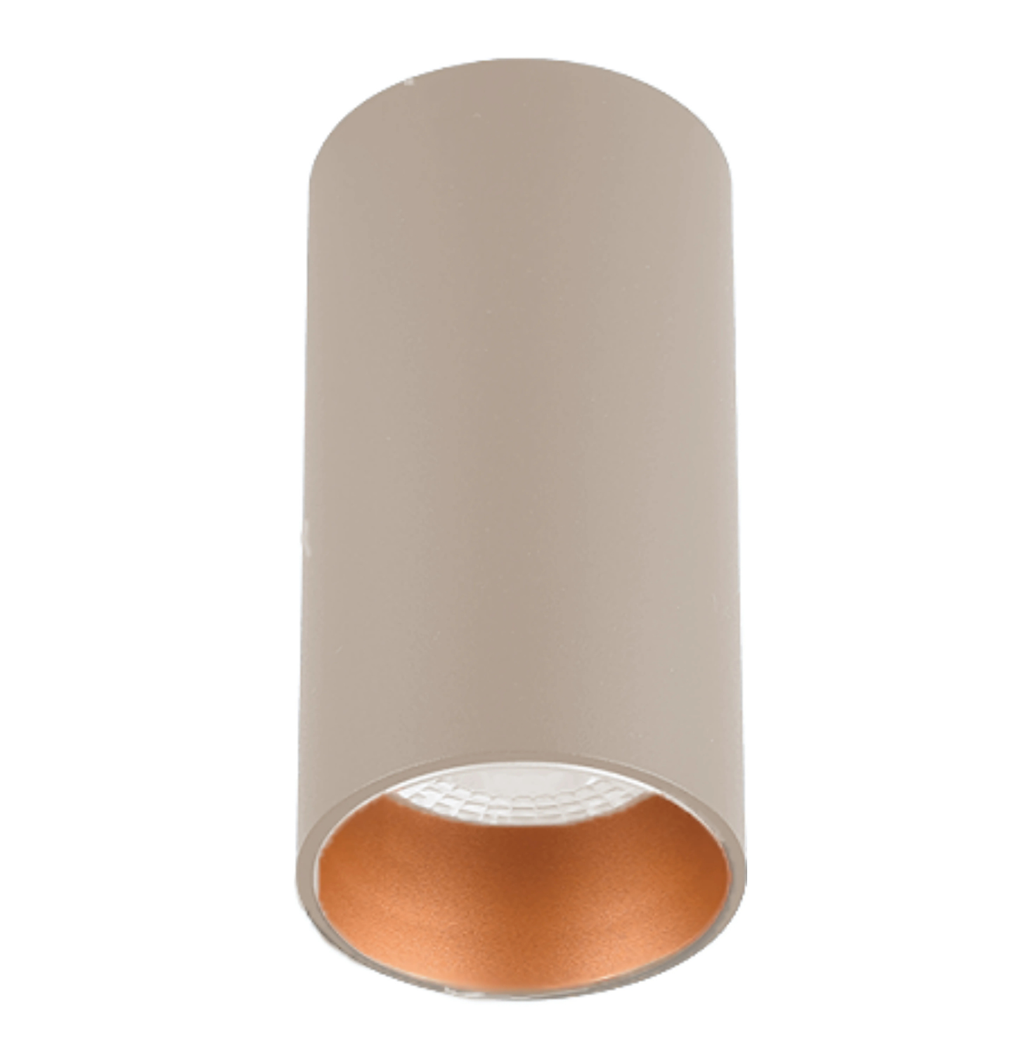 Sıva Üstü Silindir Led Spot Armatür 6x10 Cm Bej - Bakır (6400K) Beyaz Işık