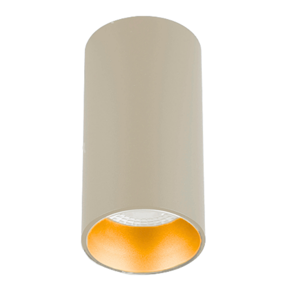Sıva Üstü Silindir Led Spot Armatür 6x10 Cm Bej - Altın 4000K (Natural Işık)