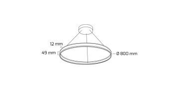 Goya 70 Watt Samsung Ledli Dekoratif Sarkıt Yuvarlak Linear Aydınlatma 80CM GY 8211-80