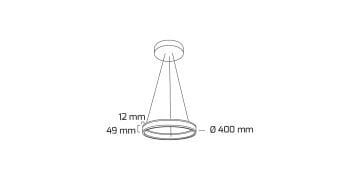 Goya 35 Watt Samsung Ledli Dekoratif Sarkıt Yuvarlak Linear Aydınlatma 40CM GY 8211-40