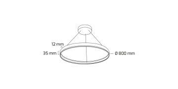 Goya 70 Watt Samsung Ledli Dekoratif Sarkıt Yuvarlak Linear Aydınlatma 80CM GY 8210-80