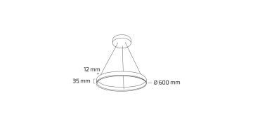 Goya 40 Watt Samsung Ledli Dekoratif Sarkıt Yuvarlak Linear Aydınlatma 60CM GY 8210-60