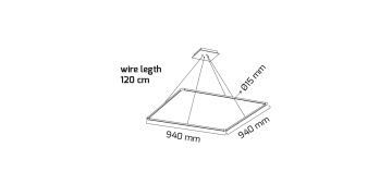 Goya 56 Watt Samsung Ledli Dekoratif Sarkıt Kare Linear Aydınlatma 94CM GY 8123-4