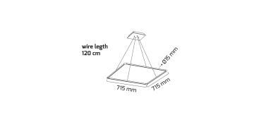 Goya 42 Watt Samsung Ledli Dekoratif Sarkıt Kare Linear Aydınlatma 72CM GY 8123-3
