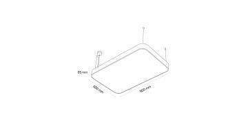 Goya 144 Watt Samsung Ledli Dekoratif Sarkıt Oval Dikdörtgen Linear Aydınlatma 60x90CM GY 8119-60x90