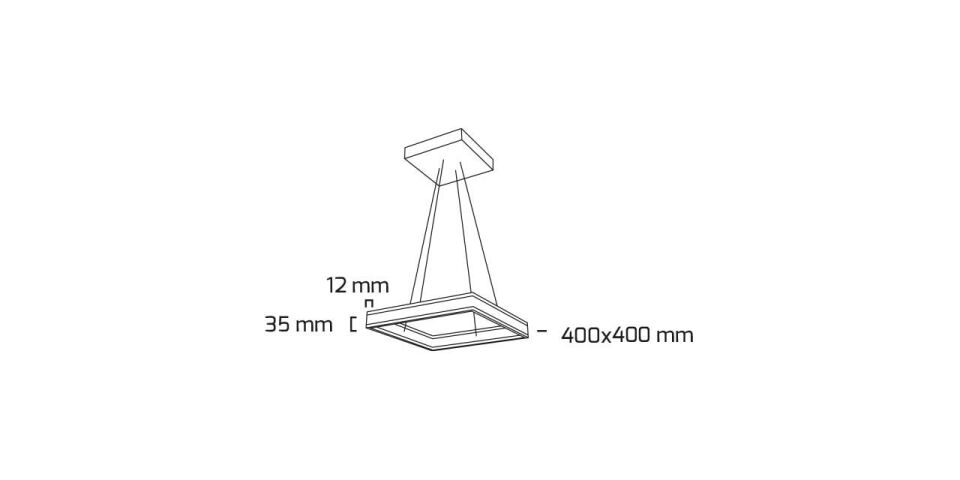 Goya 35 Watt Samsung Ledli Dekoratif Sarkıt Kare Linear Aydınlatma 40CM GY 8212-40 4000K (Natural Işık) - Siyah - Dimli - Rozanssız