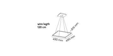 Goya 28 Watt Samsung Ledli Dekoratif Sarkıt Kare Linear Aydınlatma 49CM GY 8123-2