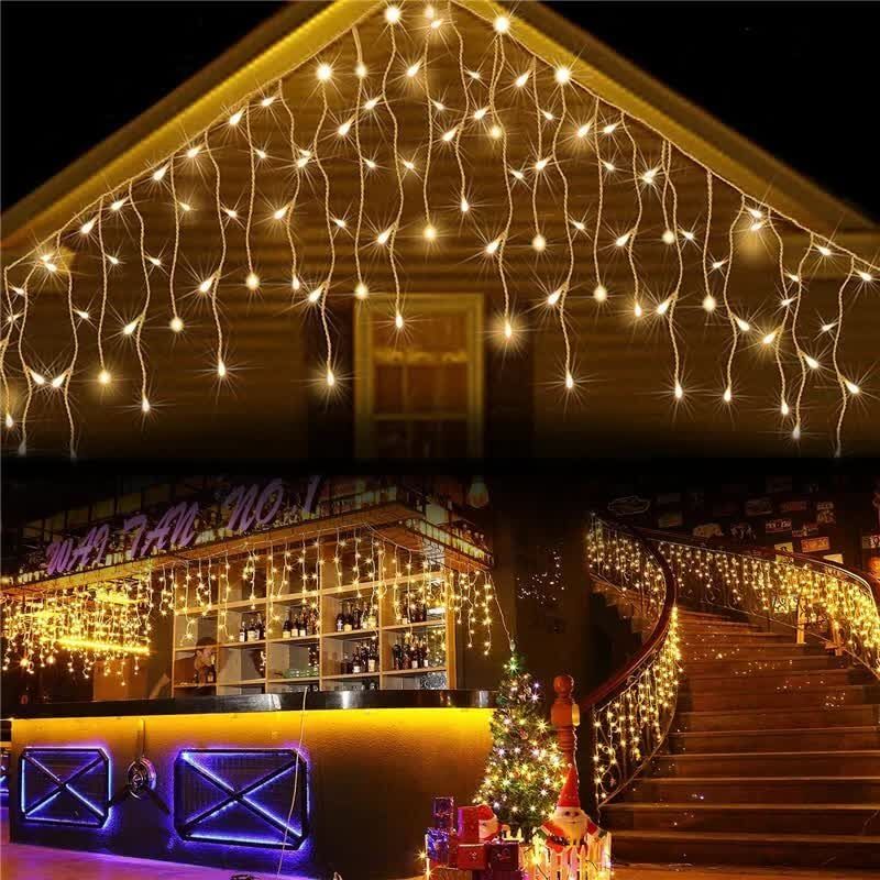 Saçak Karma Işık Flaşlı Led Yılbaşı Süsü 2 Metre 144 Ledli Yılbaşı Ağacı Süsü Şeffaf Kablo SNC-516