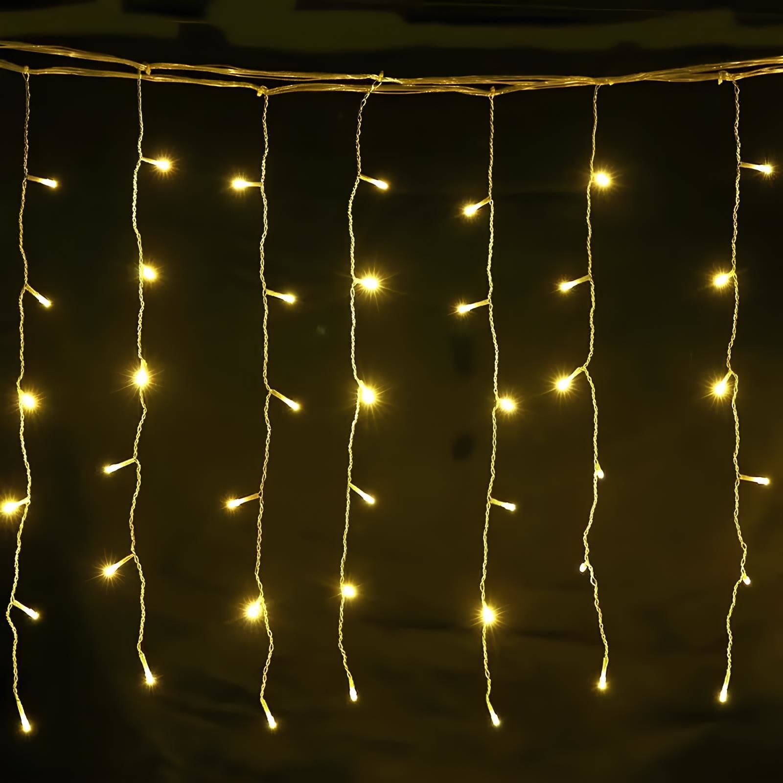 Saçak Karma Işık Flaşlı Led Yılbaşı Süsü 2x1 Metre 200 Ledli Yılbaşı Ağacı Süsü Beyaz Kablo SNC-518