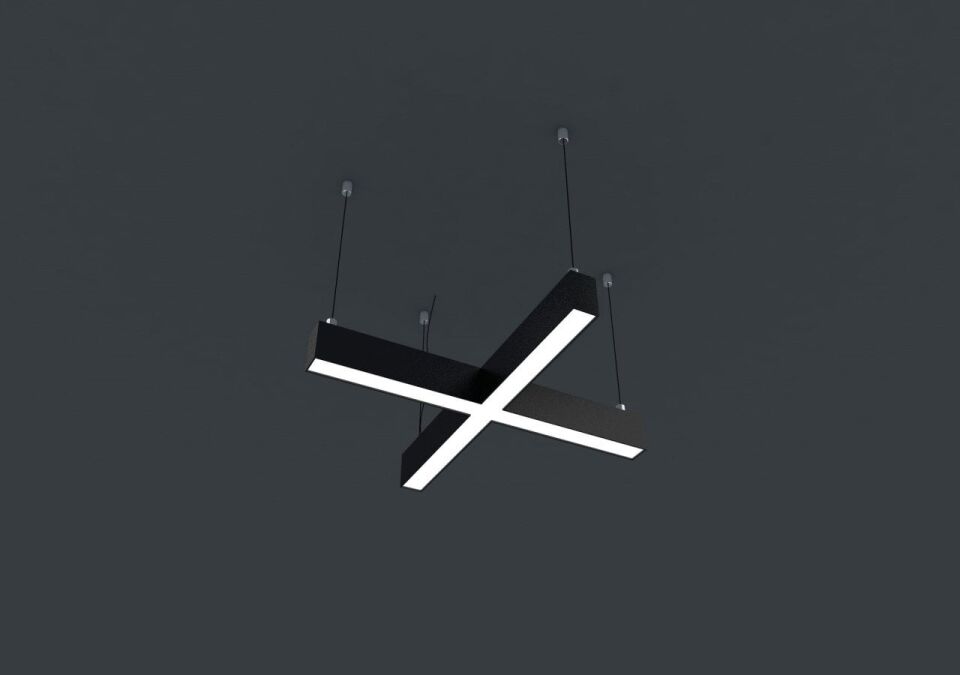 X Linear Aydınlatma Modern Led Avize Lineer Armatür 120x120CM - 6000K (Beyaz Işık) - Askısız - Beyaz