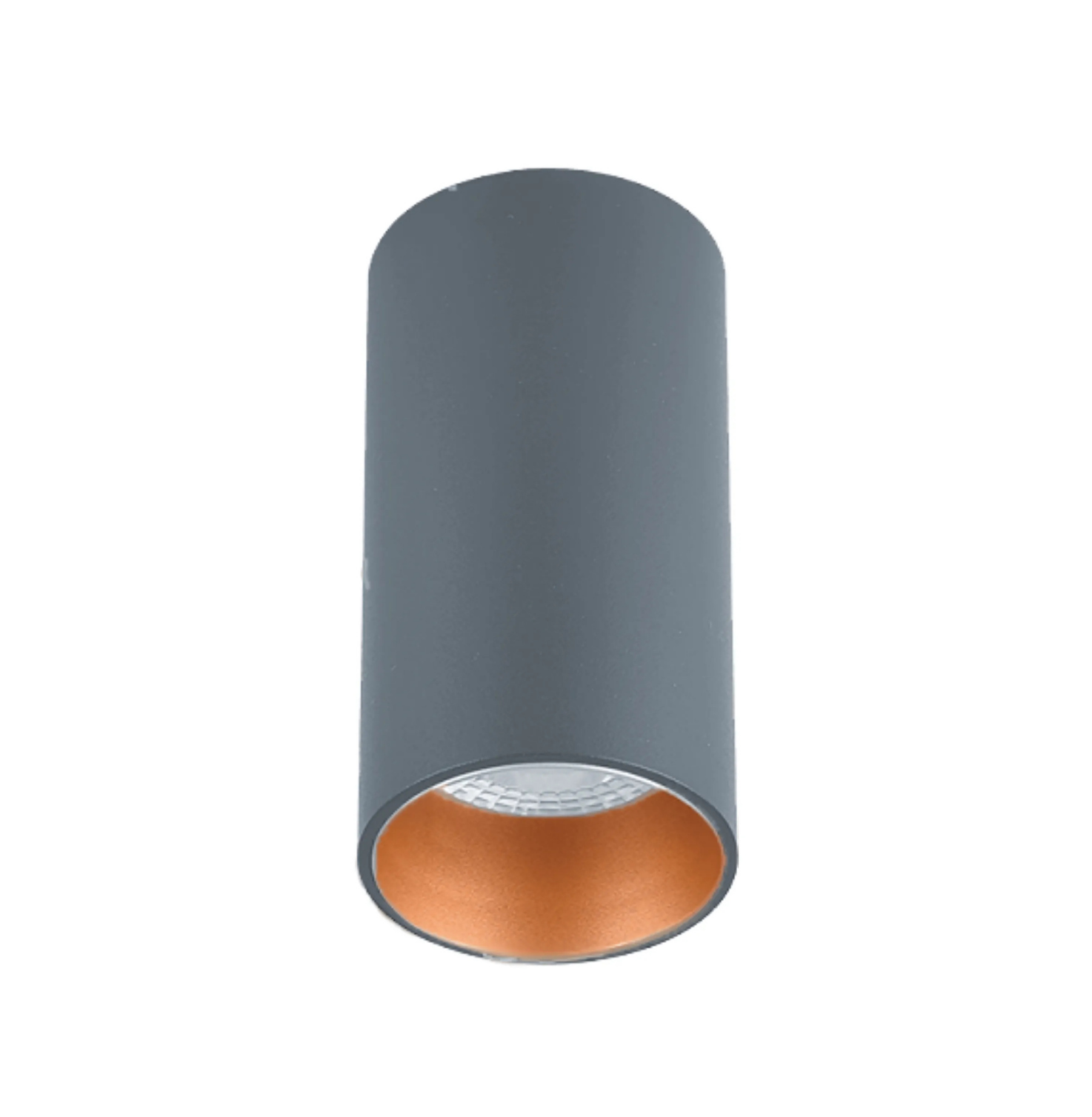 Sıva Üstü Silindir Led Spot Armatür 6x10 Cm Antrasit - Bakır (6400K) Beyaz Işık
