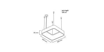 Goya 28 Watt Samsung Ledli Dekoratif Sarkıt Oval Slim Kare Linear Aydınlatma 40CM GY 8120-40