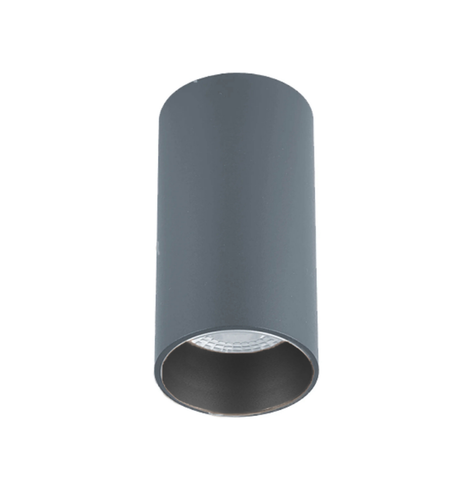 Sıva Üstü Silindir Led Spot Armatür 6x10 Cm Antrasit - Siyah 3200K (Gün Işığı)