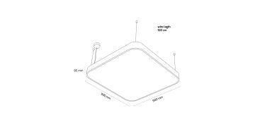 Goya 109 Watt Samsung Ledli Dekoratif Sarkıt Oval Kare Davul Linear Aydınlatma 90CM GY 8115-90