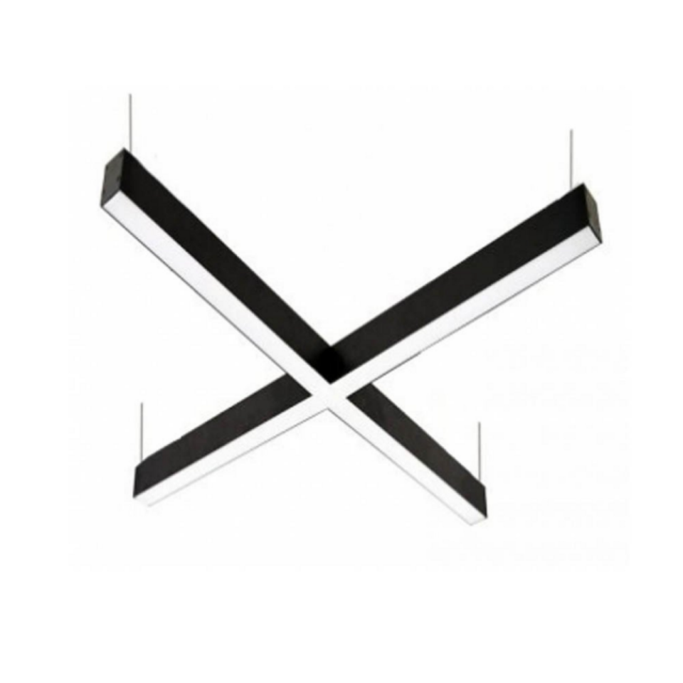 X Linear Aydınlatma Modern Led Avize Lineer Armatür 60x60CM - 6000K (Beyaz Işık) - Askısız - Antrasit