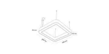 Goya 36 Watt Samsung Ledli Dekoratif Sarkıt Oval Kare Linear Aydınlatma 60CM GY 8114-60