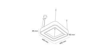 Goya 28 Watt Samsung Ledli Dekoratif Sarkıt Oval Kare Linear Aydınlatma 40CM GY 8114-40